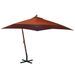 Parasol suspendu avec mât Terre cuite 3x3m Bois de sapin massif - Photo n°1