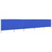Paravent 5 panneaux Tissu 600 x 80 cm Bleu azuré - Photo n°2