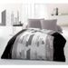 Parure de couette Microfibre DISTRICT - 1 housse de couette 220x240 cm + 2 taies 63x63 cm - Gris et Noir - Photo n°1