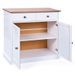 Petit buffet 2 portes pin massif foncé et blanc Campanou 90 cm - Photo n°2