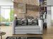 Petit canapé convertible tissu gris clair Mouva 132 cm - Photo n°1