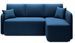 Petit canapé d'angle convertible 3 places tissu bleu Takin 206 cm - Photo n°12