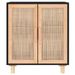 Petit meuble de rangement en bois 2 portes en Rotin naturel 60 cm - Modèle Kaliga - Photo n°1
