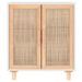 Petit meuble de rangement en bois 2 portes en Rotin naturel 60 cm - Modèle Kaliga - Photo n°1