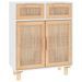 Petit meuble de rangement en bois 2 portes et 2 tiroirs en Rotin naturel 60 cm - Modèle Kaliga - Photo n°1