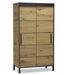 Petite armoire coulissante ADEL 120 cm – Avec lattes décoratives et rangement optimisé - Photo n°1