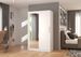 Petite armoire de chambre 2 portes coulissantes 1 bois blanc 1 miroir Roba 120 cm - Photo n°2