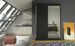 Petite armoire de chambre 2 portes coulissantes 1 bois noir 1 miroir Roxane 120 cm - Photo n°2