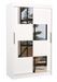 Petite armoire de chambre 2 portes coulissantes bois blanc et 4 miroirs Luko 120 cm - Photo n°1