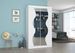 Petite armoire de chambre 2 portes coulissantes bois blanc et miroir Vaguz 120 cm - Photo n°2