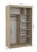 Petite armoire de chambre 2 portes coulissantes bois blanc et miroirs en diagonale Texano 120 cm - Photo n°4