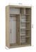 Petite armoire de chambre 2 portes coulissantes bois blanc et naturel avec miroir Noka 120 cm - Photo n°6