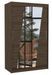 Petite armoire de chambre 2 portes coulissantes bois foncé et miroirs en diagonale Texano 120 cm - Photo n°1