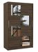 Petite armoire de chambre 2 portes coulissantes bois marron et 4 miroirs Luko 120 cm - Photo n°1