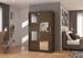 Petite armoire de chambre 2 portes coulissantes bois marron et 4 miroirs Luko 120 cm - Photo n°3