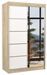 Petite armoire de chambre 2 portes coulissantes bois naturel et blanc avec miroir Noka 120 cm - Photo n°1