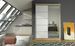 Petite armoire de chambre 2 portes coulissantes bois naturel et blanc avec miroir Noka 120 cm - Photo n°2