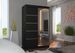 Petite armoire de chambre 2 portes coulissantes bois noir et miroir Noka 120 cm - Photo n°2