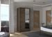 Petite armoire de chambre 2 portes coulissantes marron avec miroir Bazo 100 cm - Photo n°2