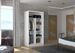 Petite armoire de chambre à coucher blanche 2 portes coulissantes bois clair artisan Kilane 100 cm - Photo n°3
