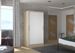 Petite armoire de chambre à coucher bois clair 2 portes coulissantes blanches Kilane 100 cm - Photo n°2