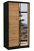 Petite armoire de chambre BAZO 2 portes coulissantes bois et miroir - Photo n°1