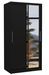 Petite armoire de chambre BAZO 2 portes coulissantes bois et miroir - Photo n°1