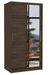 Petite armoire de chambre BAZO 2 portes coulissantes bois et miroir - Photo n°1