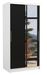 Petite armoire de chambre BAZO 2 portes coulissantes bois et miroir - Photo n°1