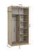 Petite armoire de chambre blanche 2 portes coulissantes bois naturel et miroir Bazo 100 cm - Photo n°4