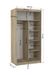 Petite armoire de chambre blanche 2 portes coulissantes en bois clair Rika 100 cm - Photo n°4