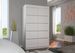 Petite armoire de chambre blanche avec 2 portes coulissantes Benko 120 cm - Photo n°4