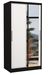 Petite armoire de chambre noir 2 portes coulissantes bois blanc et miroir Bazo 100 cm - Photo n°1