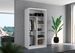Petite armoire de chambre noir 2 portes coulissantes en bois blanc Rika 100 cm - Photo n°3