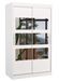 Petite armoire de chambre à coucher 2 portes coulissantes blanche avec 6 miroir Kolida 120 cm - Photo n°1