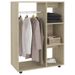 Petite armoire dressing sur roulette 1 penderie 3 étagères 80 cm - Collection Event - Photo n°1