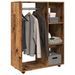 Petite armoire dressing sur roulette 1 penderie 3 étagères 80 cm - Collection Event - Photo n°1