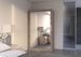 Petite armoire moderne de chambre à coucher bois truffe avec 2 portes coulissantes miroir Ibizo 120 cm - Photo n°2
