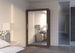 Petite armoire moderne de chambre à coucher marron avec 2 portes coulissantes miroir Ibizo 120 cm - Photo n°2
