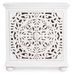 Petite commode artisanale 2 portes bois massif blanc Nina 96 cm - Photo n°1