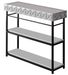 Petite console design bois blanc et métal noir Tonya 102 cm - Photo n°1