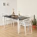 Petite table à manger bois anthracite et pieds acier blanc Bazika 150 cm - Photo n°2