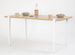 Petite table à manger bois clair et pieds acier blanc Bazika 150 cm - Photo n°1