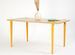 Petite table à manger bois clair et pieds acier jaune Bazika 150 cm - Photo n°1