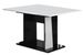 Petite table à manger extensible bois blanc et noir vernis laqué brillant Bilia 140 à 180 cm - Photo n°1