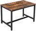 Petite table à manger industriel bois vintage et acier noir Kaza 120 cm - Photo n°1