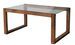 Petite table basse en bois massif marron et plateau en verre trempé Darone 85 cm - Photo n°1