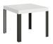 Petite table carrée 90/90 cm extensible 10 personnes 90 à 246 cm blanc et pieds métal gris foncé Liva - Photo n°1
