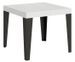 Petite table carrée 90/90 cm extensible 10 personnes 90 à 246 cm bois blanc et pieds métal anthracite Flavio - Photo n°1
