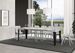 Petite table carrée 90/90 cm extensible 10 personnes 90 à 246 cm bois blanc et pieds métal anthracite Flavio - Photo n°3